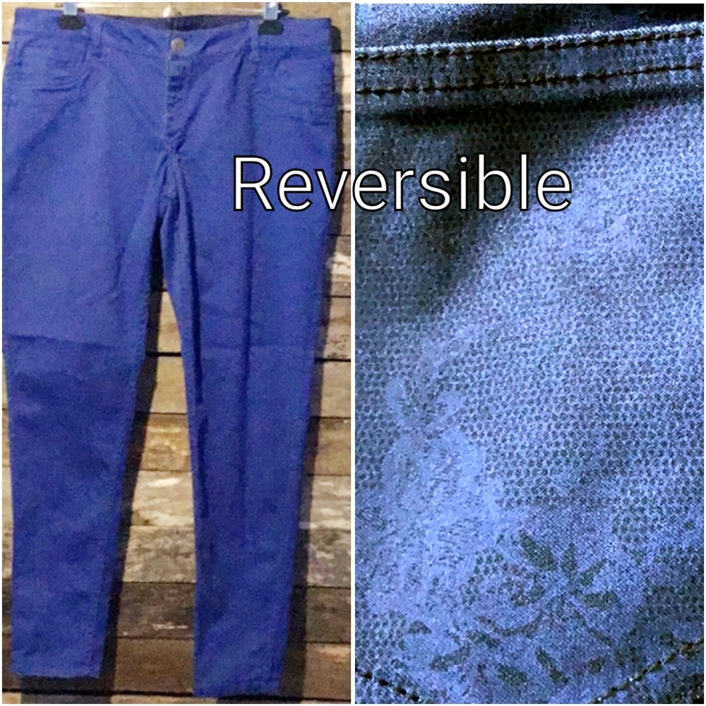 Flip Side_Reversible Jeans, Blue & light Floral